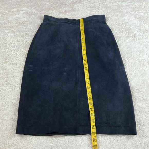 The Olde Hide House Acton blue suede midi pencil skirt, size 10 - Picture 3 of 6